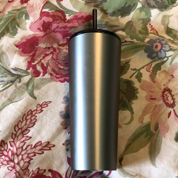 STARBUCKS Large venti Stainless Steel Cold Drink Cup Dual-Wall Black Straw NEW - Picture 4 of 14